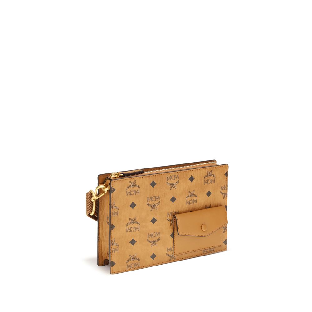 MCM Aren Canvas Shoulder Bag