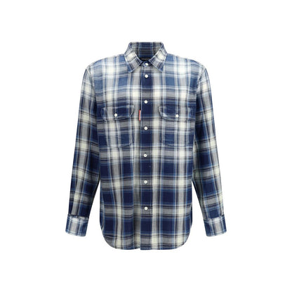 Dsquared² Blue & White Canadian Check Shirt for Men