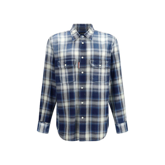 Dsquared² Blue & White Canadian Check Shirt for Men