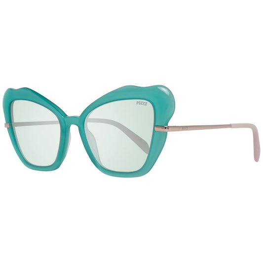 Emilio Pucci Women's Sunglasses – Turquoise Butterfly Frame, Grey Gradient Lenses