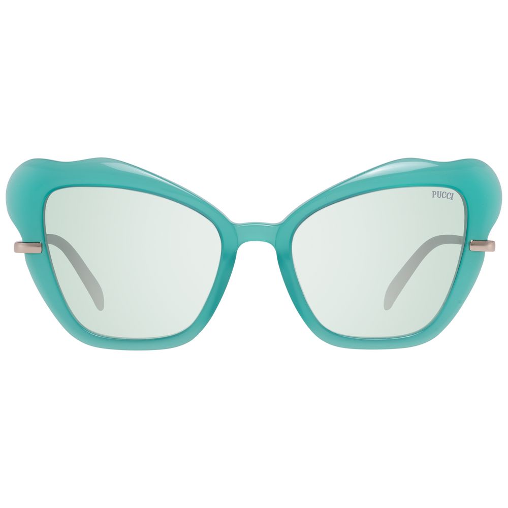 Emilio Pucci Women's Sunglasses – Turquoise Butterfly Frame, Grey Gradient Lenses
