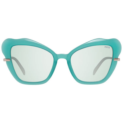 Emilio Pucci Women's Sunglasses – Turquoise Butterfly Frame, Grey Gradient Lenses