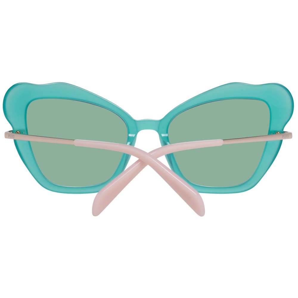 Emilio Pucci Women's Sunglasses – Turquoise Butterfly Frame, Grey Gradient Lenses