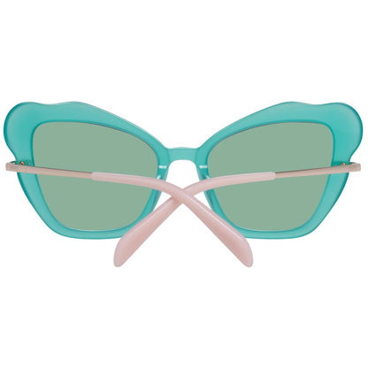 Emilio Pucci Women's Sunglasses – Turquoise Butterfly Frame, Grey Gradient Lenses