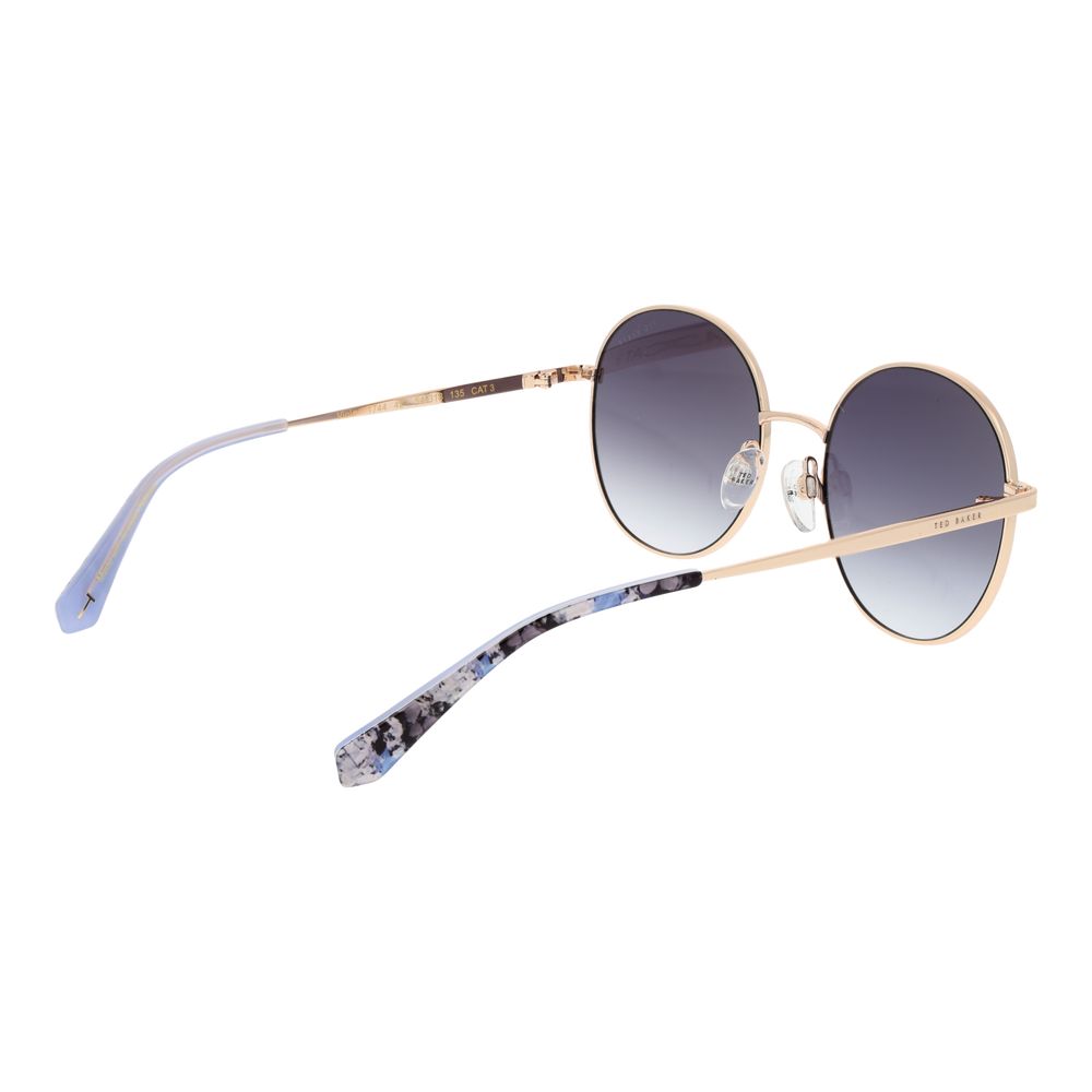 Ted Baker Women’s Sunglasses – Gold Round Frame, Grey Gradient Lenses
