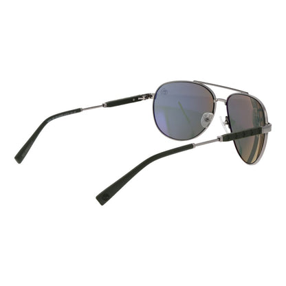 Timberland Men’s Sunglasses – Gunmetal Aviator Frame, Green Lenses