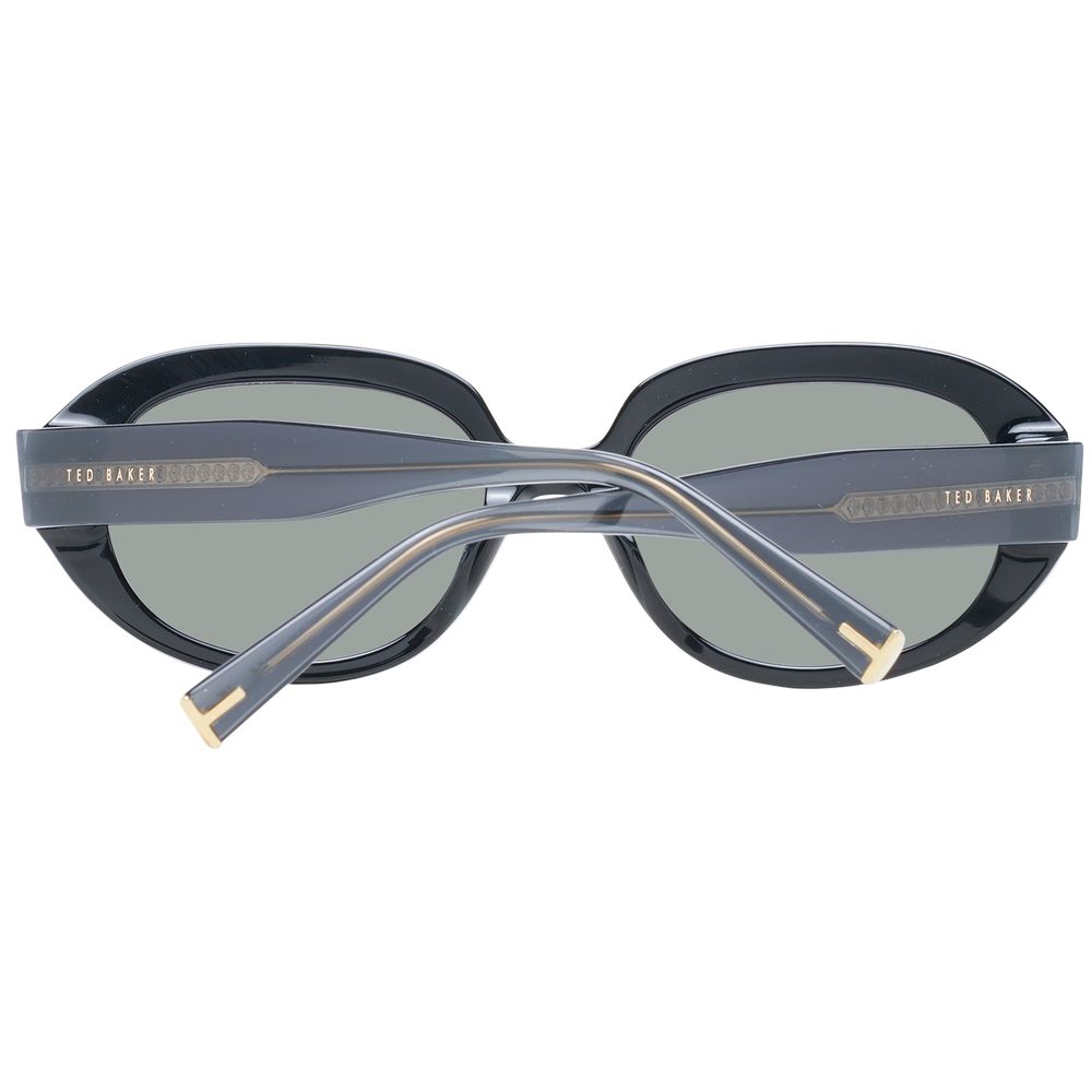 Ted Baker Women’s Sunglasses – Black Oval Frame, Grey Lenses