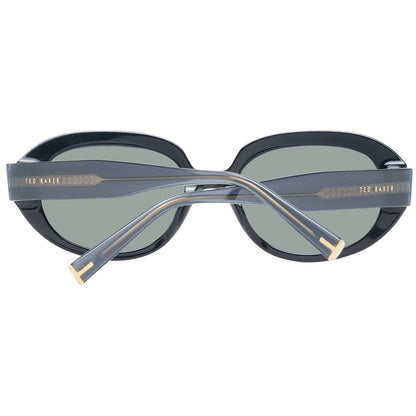 Ted Baker Women’s Sunglasses – Black Oval Frame, Grey Lenses