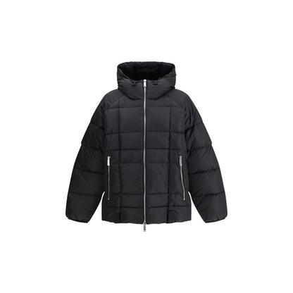 Dsquared² Black Hooded 3D Long Nylon Down Jacket for Men