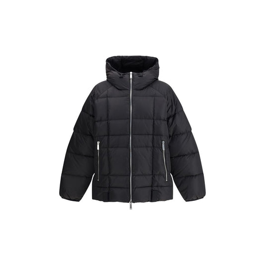 Dsquared² Black Hooded 3D Long Nylon Down Jacket for Men