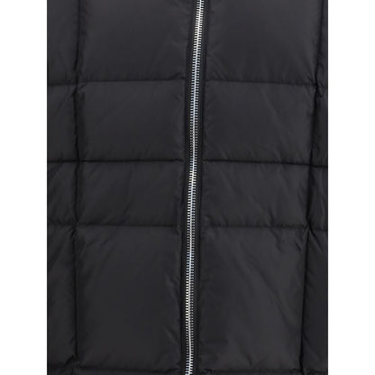 Dsquared² Black Hooded 3D Long Nylon Down Jacket for Men