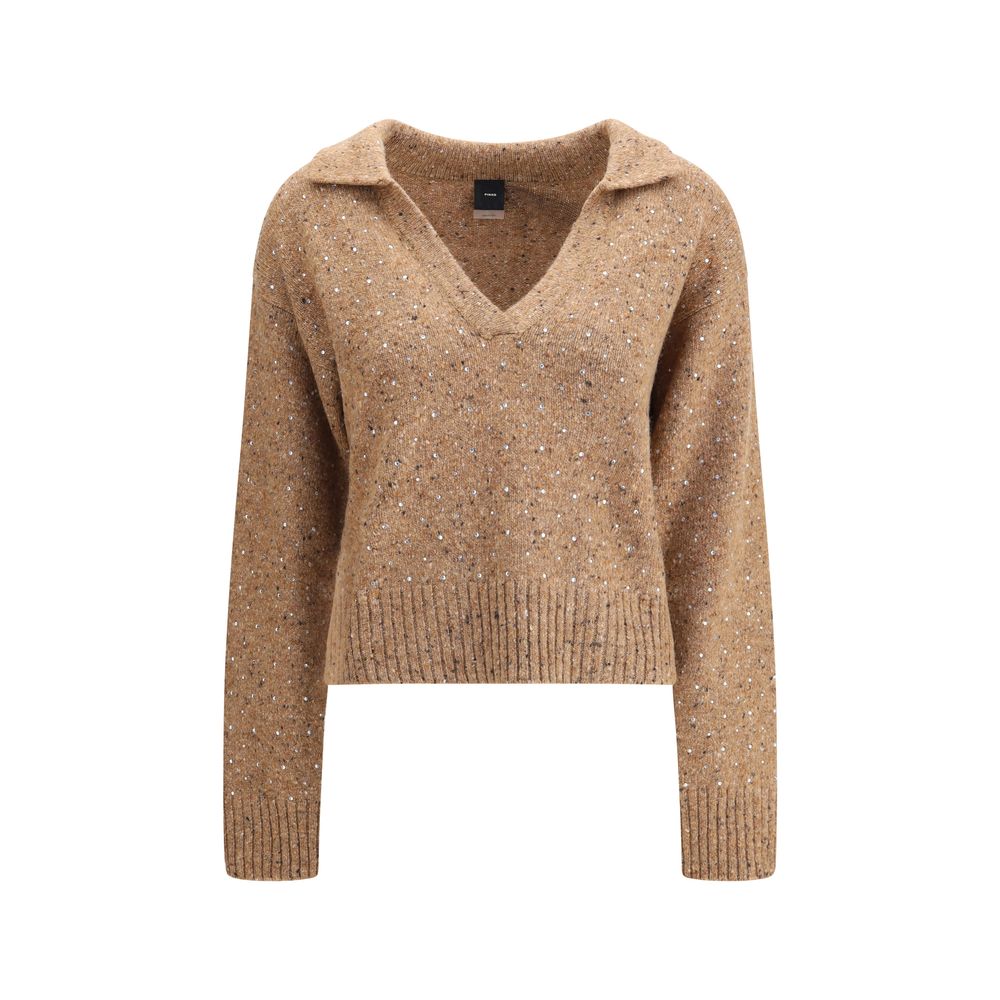 PINKO V-neck Sweater with Rhinestones