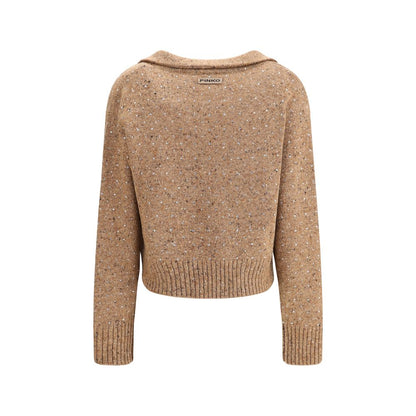 PINKO V-neck Sweater with Rhinestones