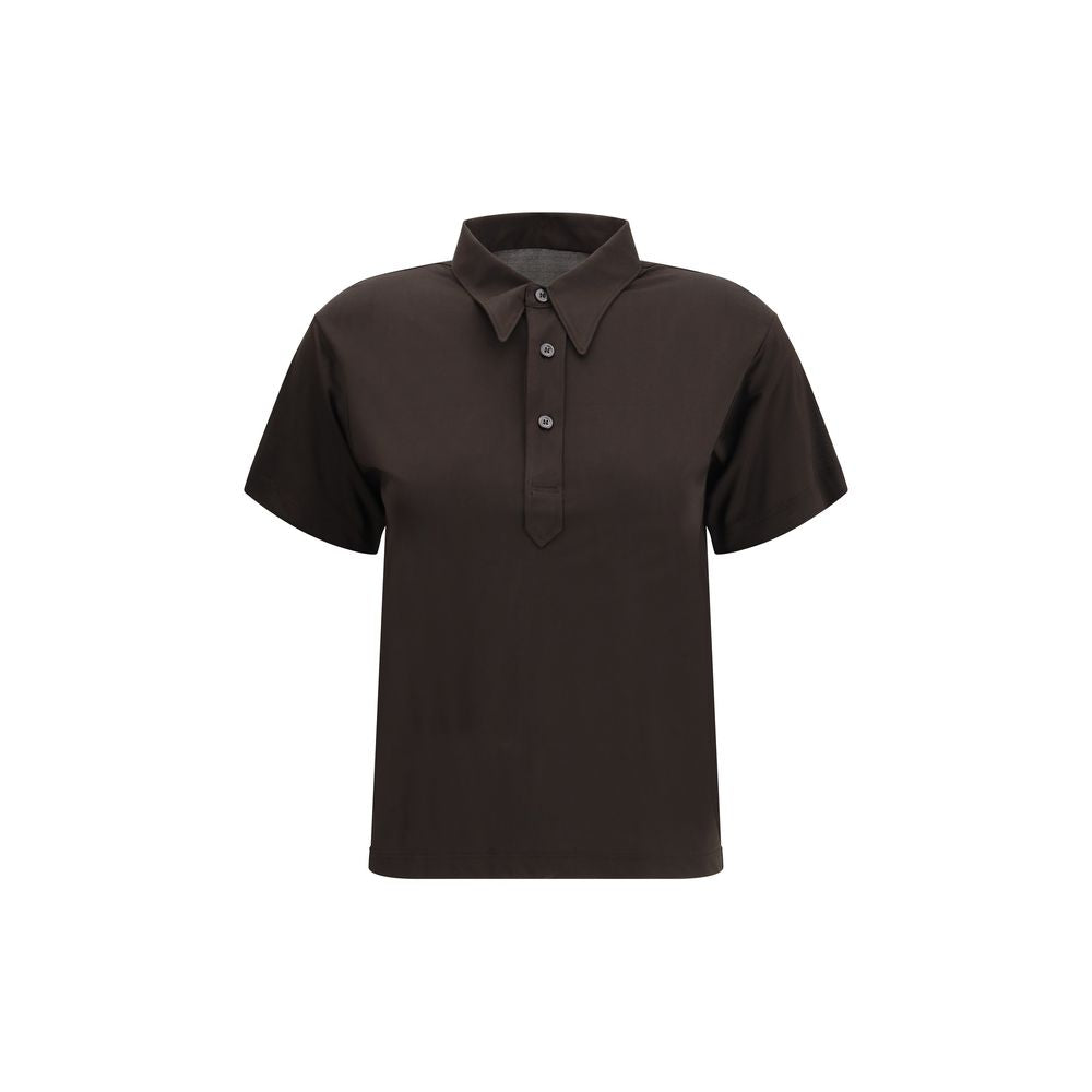 Maison Margiela Brown Viscose Polo Shirt