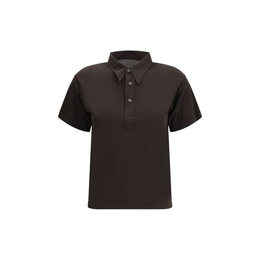 Maison Margiela Brown Viscose Polo Shirt