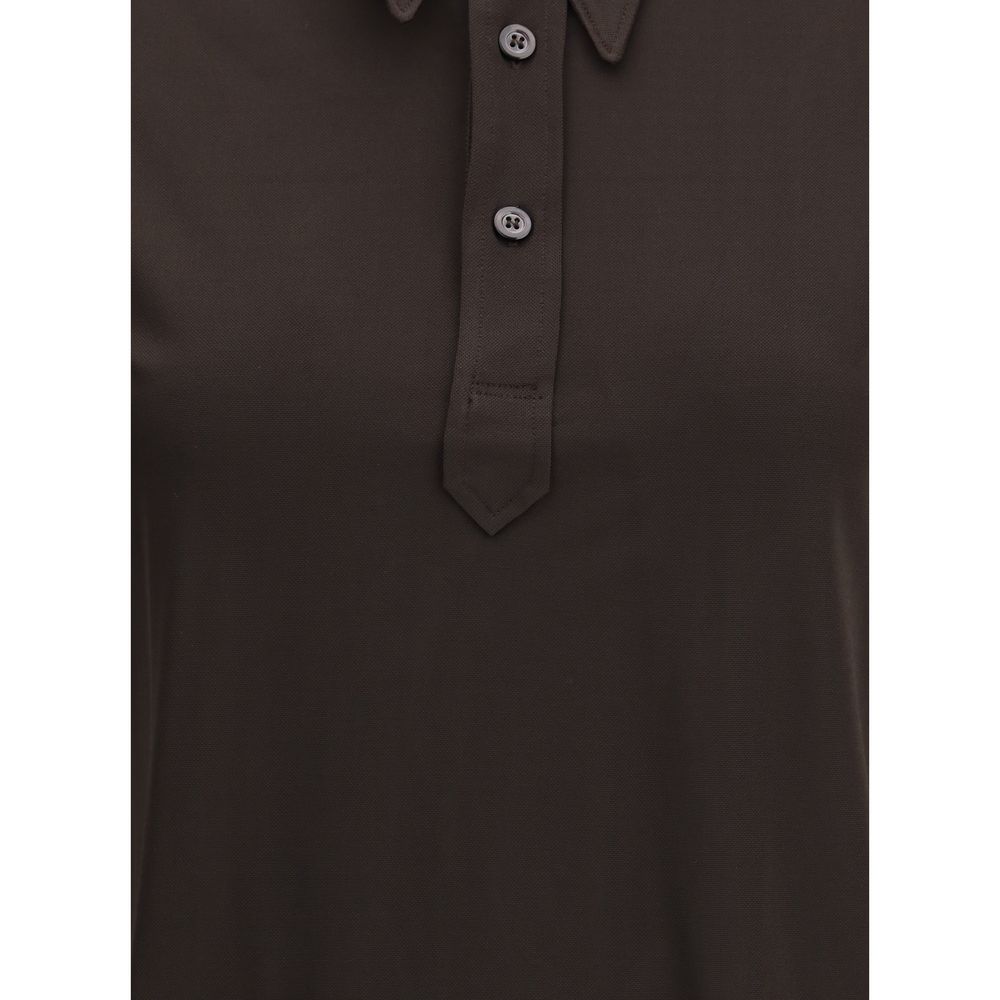 Maison Margiela Brown Viscose Polo Shirt