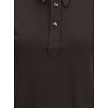 Maison Margiela Brown Viscose Polo Shirt