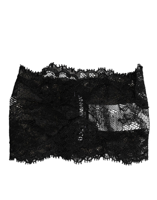 Dolce & Gabbana Black Lace Bandeau Bustier Top