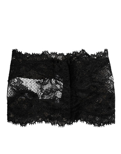 Dolce & Gabbana Black Lace Bandeau Bustier Top