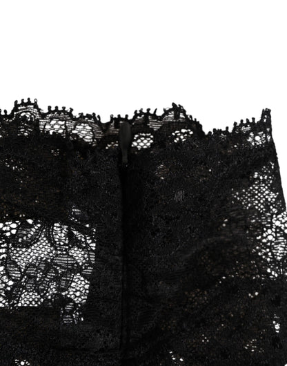 Dolce & Gabbana Black Lace Bandeau Bustier Top