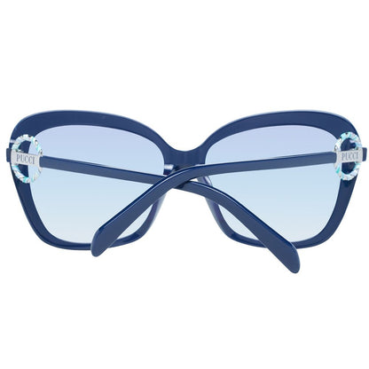 Emilio Pucci Women’s Sunglasses – Blue Butterfly Frame, Gradient Lenses
