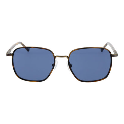 Hackett Brown Men’s Sunglasses – Square Metal Frame, Blue Lenses
