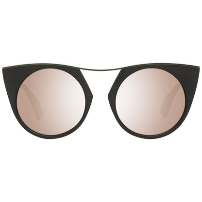 Yohji Yamamoto Women’s Sunglasses – Brown Round Frame, Gold Mirrored Lenses