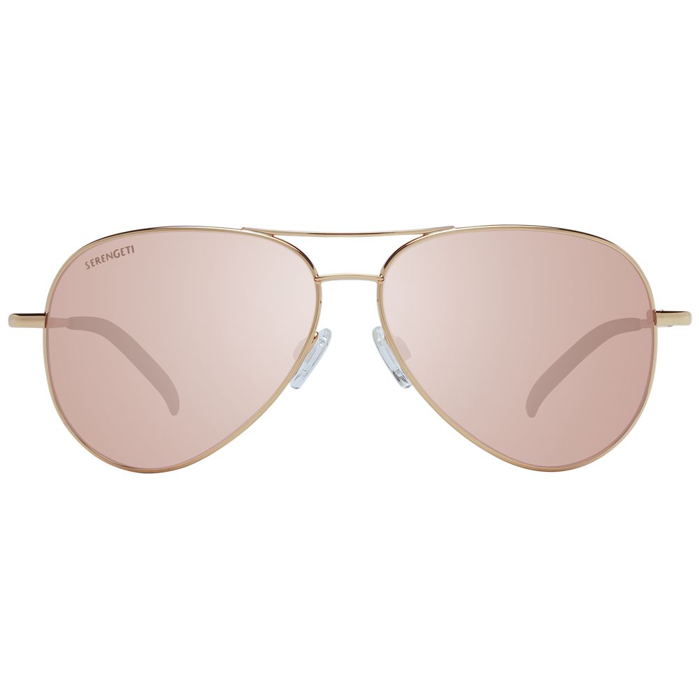 Serengeti Gold Unisex Sunglasses – Aviator Full-Rim Frame with Brown Polarized Lenses