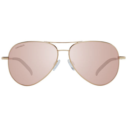 Serengeti Gold Unisex Sunglasses – Aviator Full-Rim Frame with Brown Polarized Lenses