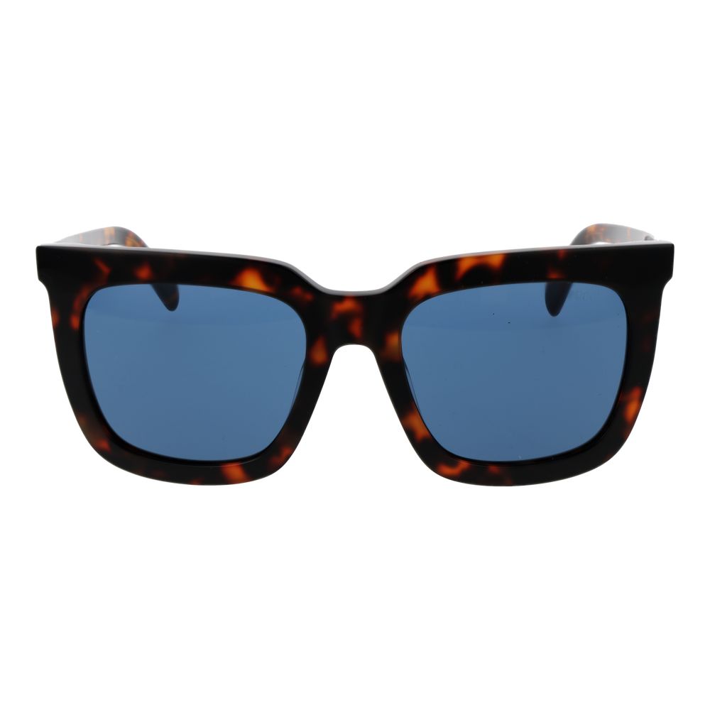 Emilio Pucci Women’s Sunglasses – Brown Full-Rim Frame, Blue Lenses