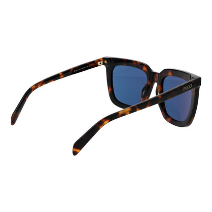 Emilio Pucci Women’s Sunglasses – Brown Full-Rim Frame, Blue Lenses