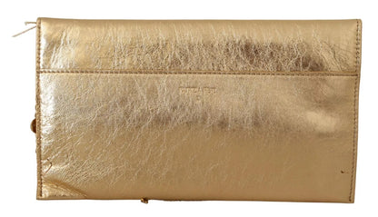Patrizia Pepe Gold Leather Embellished Shoulder Strap Bag