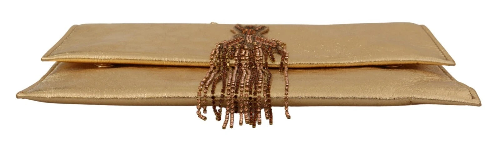 Patrizia Pepe Gold Leather Embellished Shoulder Strap Bag