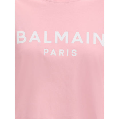 Balmain Logoed T-Shirt - Cropped Elegance with Urban Edge