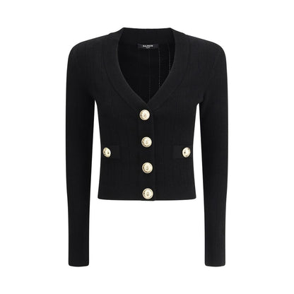 Balmain Cropped V-Neck Cardigan