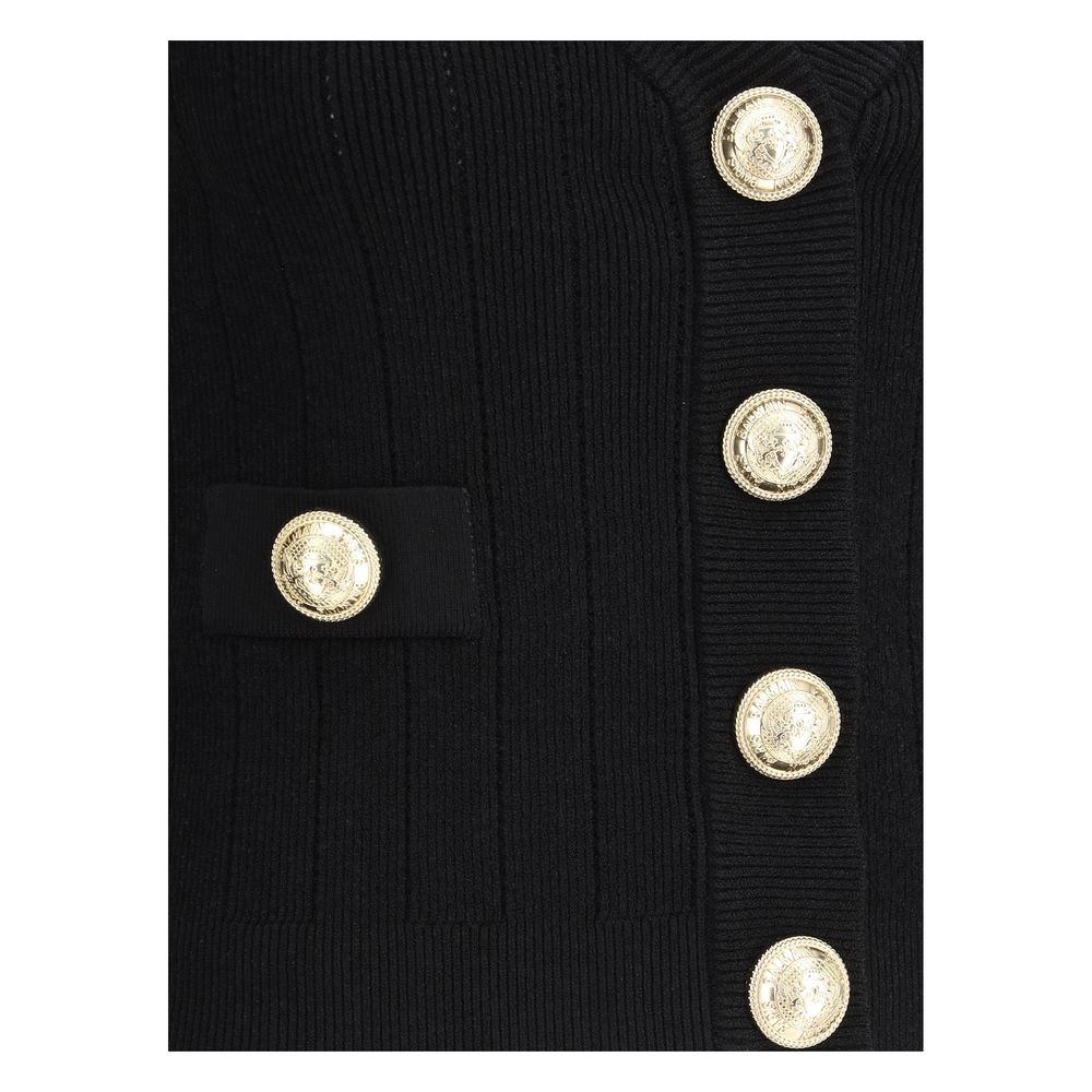 Balmain Cropped V-Neck Cardigan