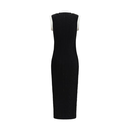 Balmain Sleeveless Torsade Knit Long Dress