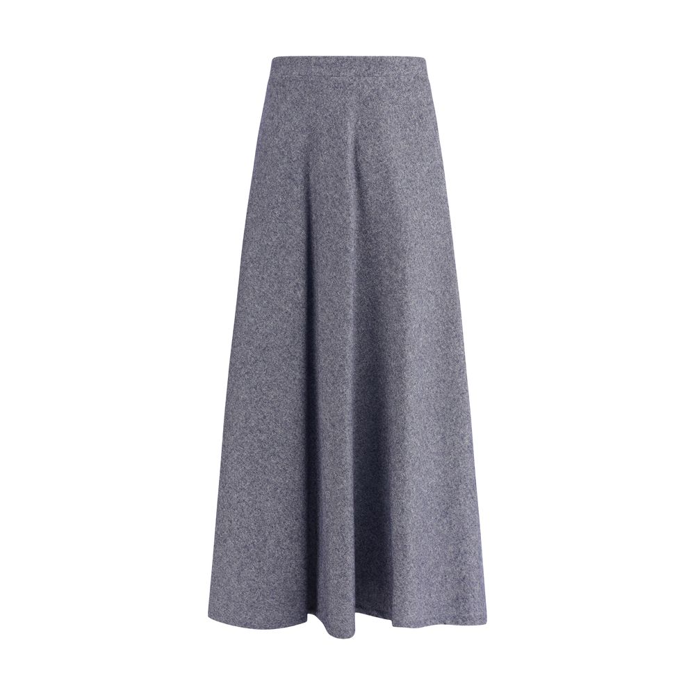 Sara Roka Grey Flared Midi Skirt