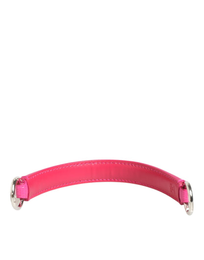 Dolce & Gabbana Pink Embellished Leather Shoulder Strap