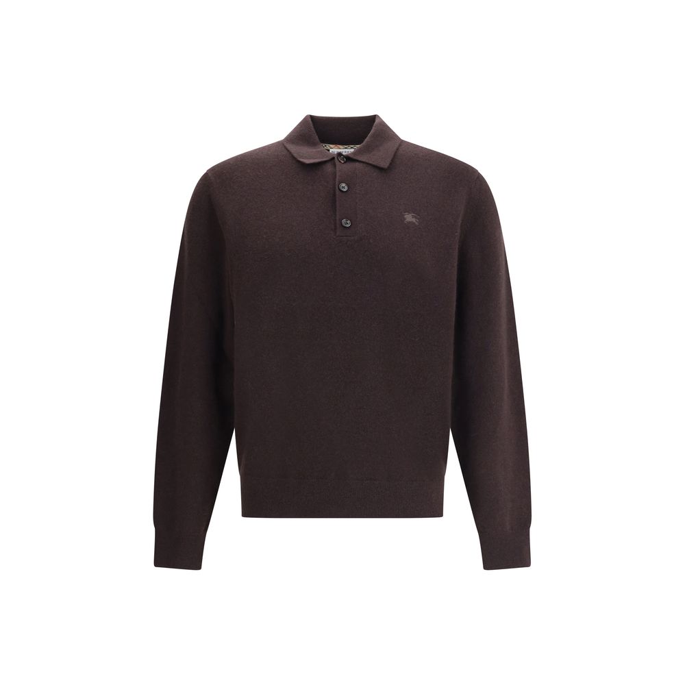 Burberry Cashmere Long-Sleeved Polo Sweater