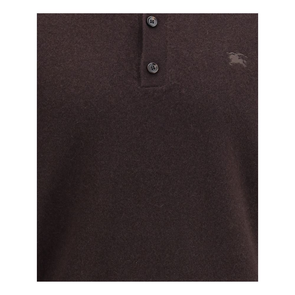 Burberry Cashmere Long-Sleeved Polo Sweater