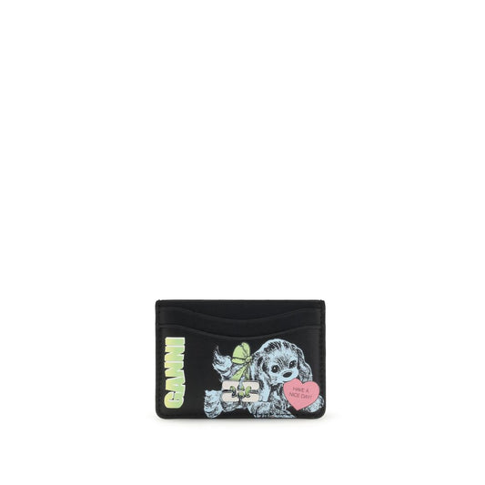 Ganni Card Holder Blue Dog
