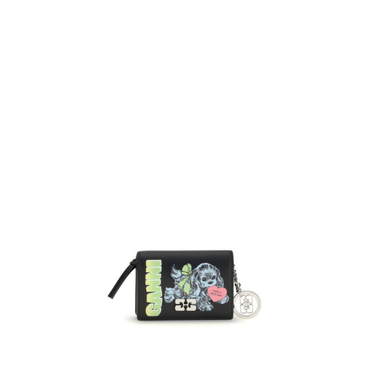Ganni Card Holder with Flap - Blue Dog