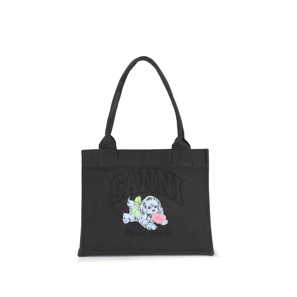Ganni Large Easy Shopper Spaniel Puppy Dog Print