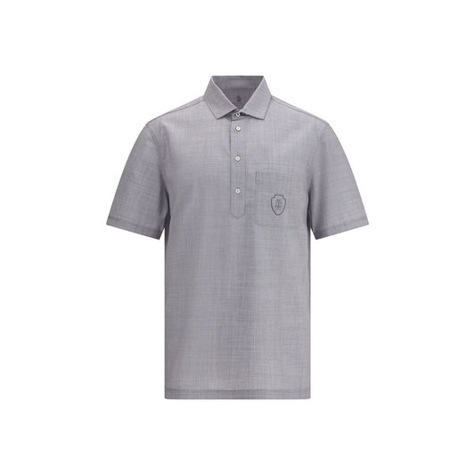 Brunello Cucinelli Virgin Wool Poplin Polo Shirt