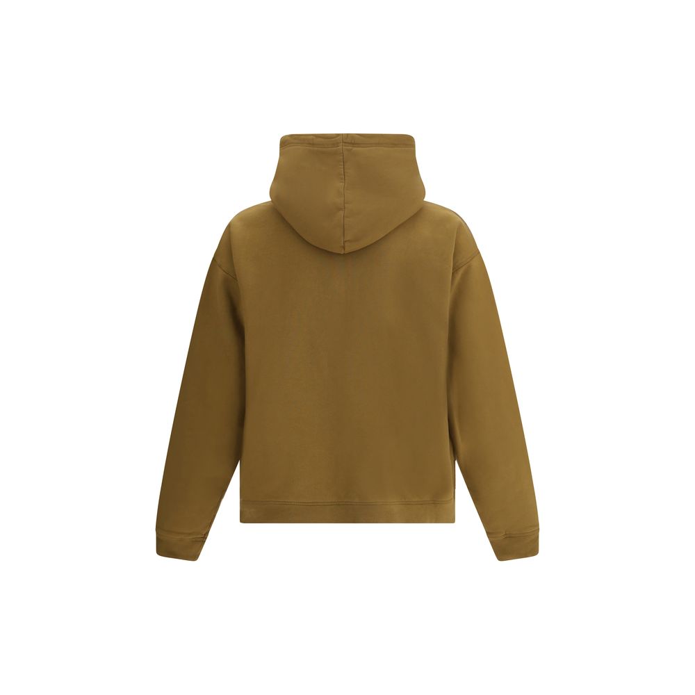 Dsquared² Brown Zip-Up Embroidered Hoodie for Men