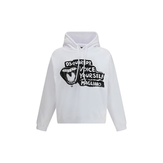 Dsquared2 x Magliano White "Voice Yourself" Logo Hoodie for Men