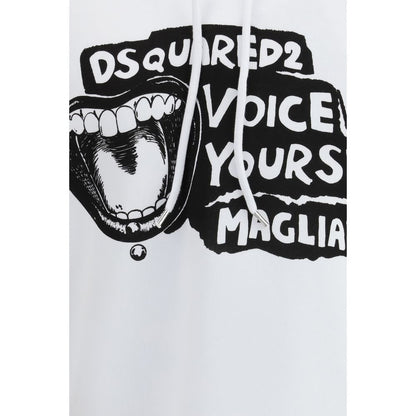 Dsquared2 x Magliano White "Voice Yourself" Logo Hoodie for Men