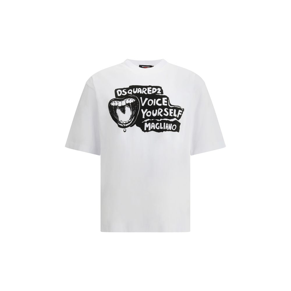 Dsquared² x Magliano White Cotton "Voice Yourself" T-Shirt
