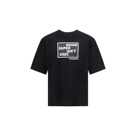 Dsquared² Black "Being Super Ain't Easy" Print T-Shirt for Men